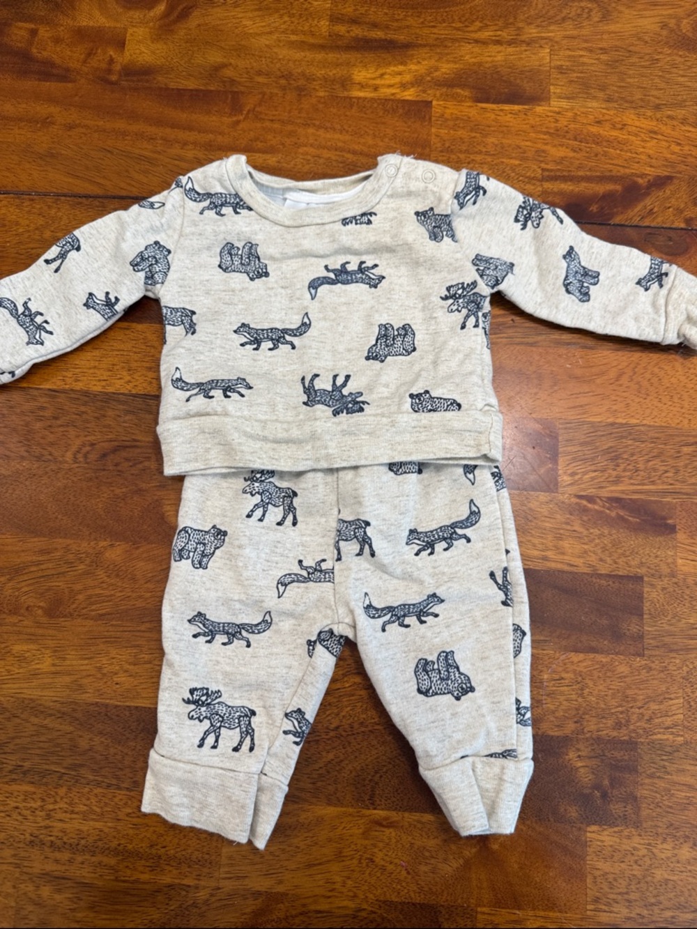 Koala Kids Heather Gray Animal Print Matching Set